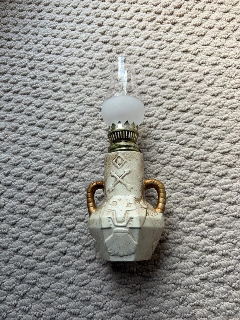 Vintage Japan Mini Totem Pole Oil Lamp GC